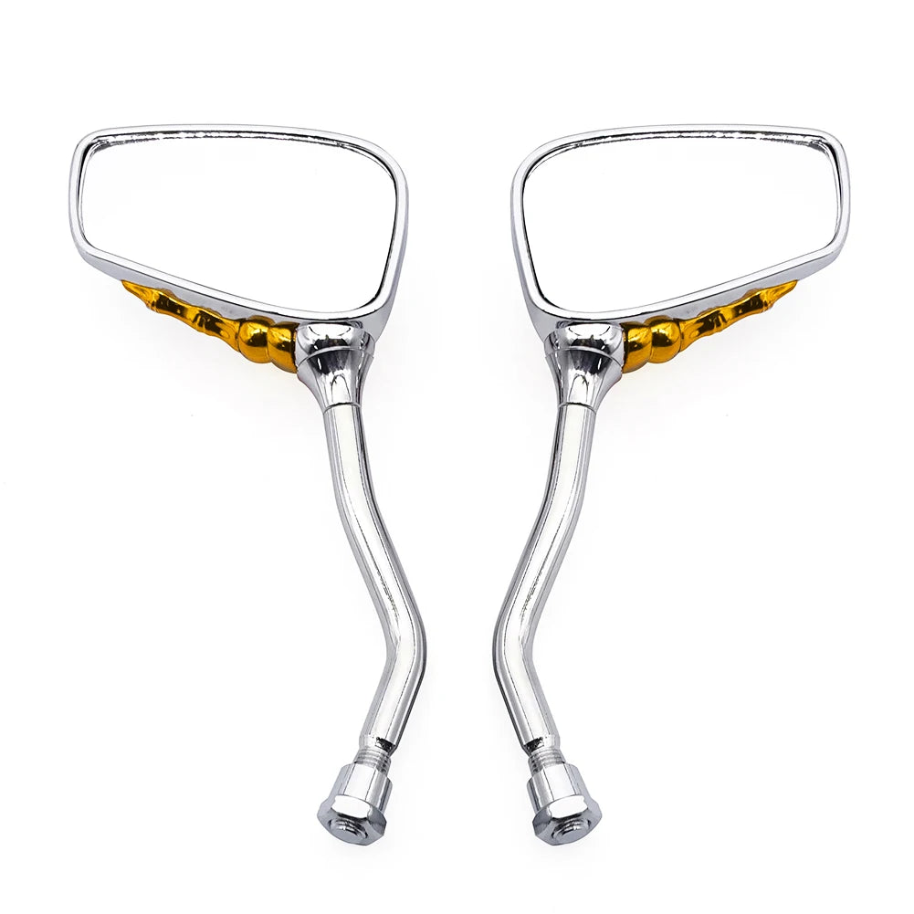 Universal Motorcycle Skull Hand Claw Rear-View Side Mirror Universal Fit Mirror Bolt For Street Sport Bike Chopper Cruiser