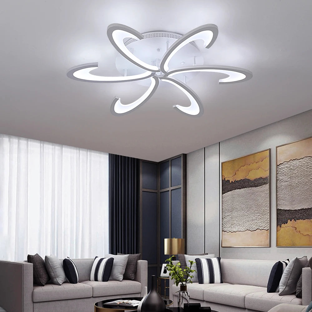 Modern Ceiling Lamp Indoor Acrylic Lustre For Bedroom Living Dining Room Kitchen Led Chandelier RC Dimmable Pendant Light Decor