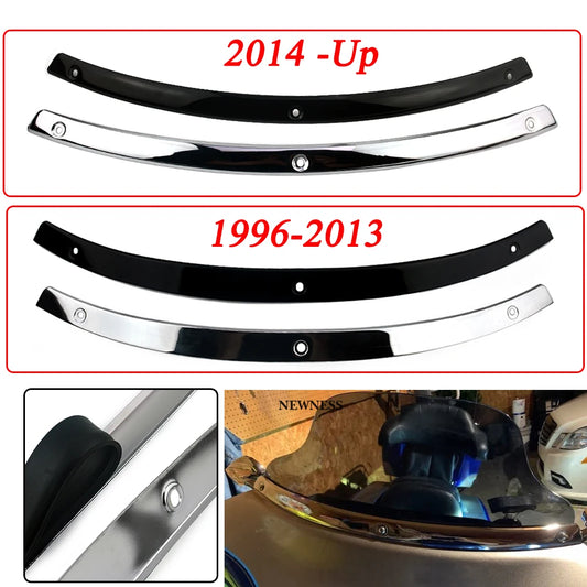 Motorcycle Windshield Windscreen Trim Steel Black/Chrome For Harley Touring 1996 2014-2019 Electra Glide Street Glide FLHX FLHTC