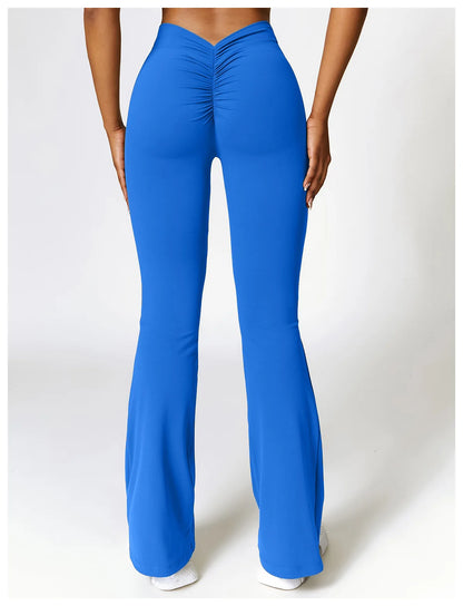 Gym Fitness Sports Flared Pant Dance Trousers Women V-shaped Hip Yoga Pants Flare Leggings Women High Waist Wide Leg Pants Women
