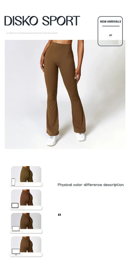 New Yoga Pants Flare Leggings Women High Waist Wide Leg Pants Women Gym Fitness Sports Flared Pant Dance Trousers V-shaped Hip