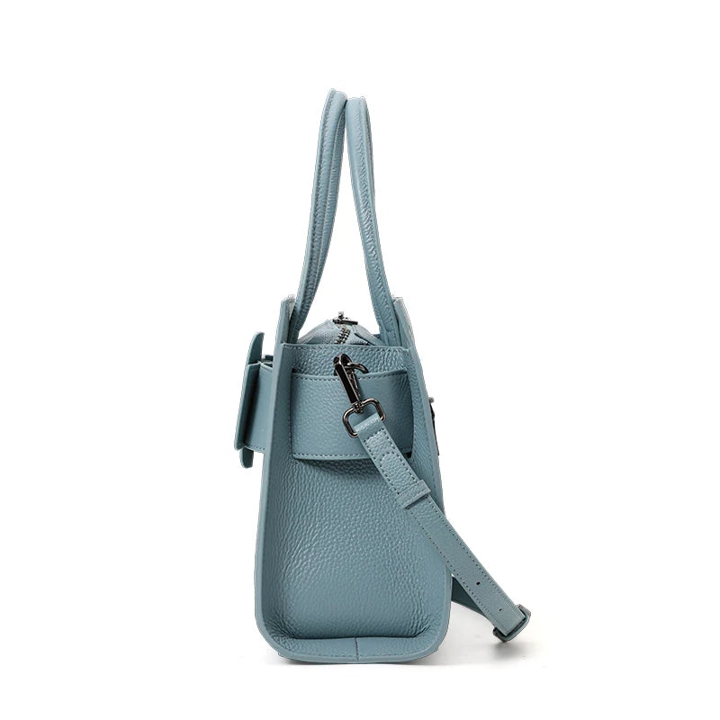 Genuine Leather Letter Bag for Women, Handbag and Crossbody Bag, 2025 New Trendy Women's Bag, Elegant and High-End Motorcycle Bag