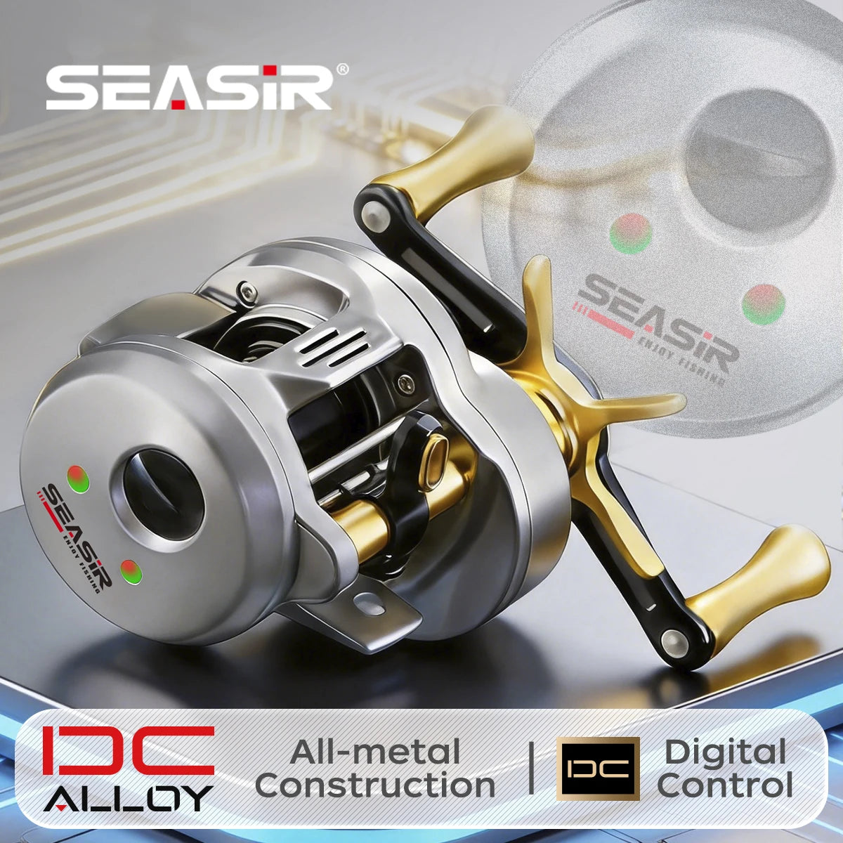 SEASIR DC Alloy ALL-metal Round reel DC Drum Digital Control Ultralight 166g Saltwater Metal Guide Baitcast Fishing Reel