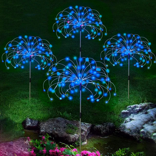 Solar LED Firework Fairy Lights, Waterproof, Garden Decoration, Lawn, Pathway, Solar Lamp, Outdoor Light