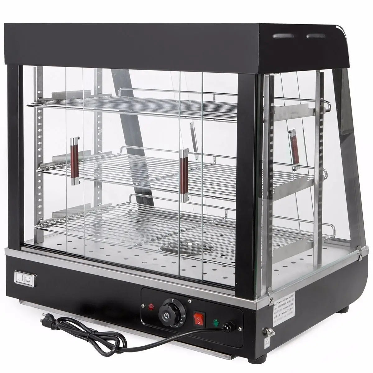 27" Commercial Food Warmer Display 3-Tier Countertop Pizza Warmer 1200W