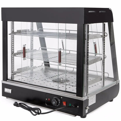 27" Commercial Food Warmer Display 3-Tier Countertop Pizza Warmer 1200W