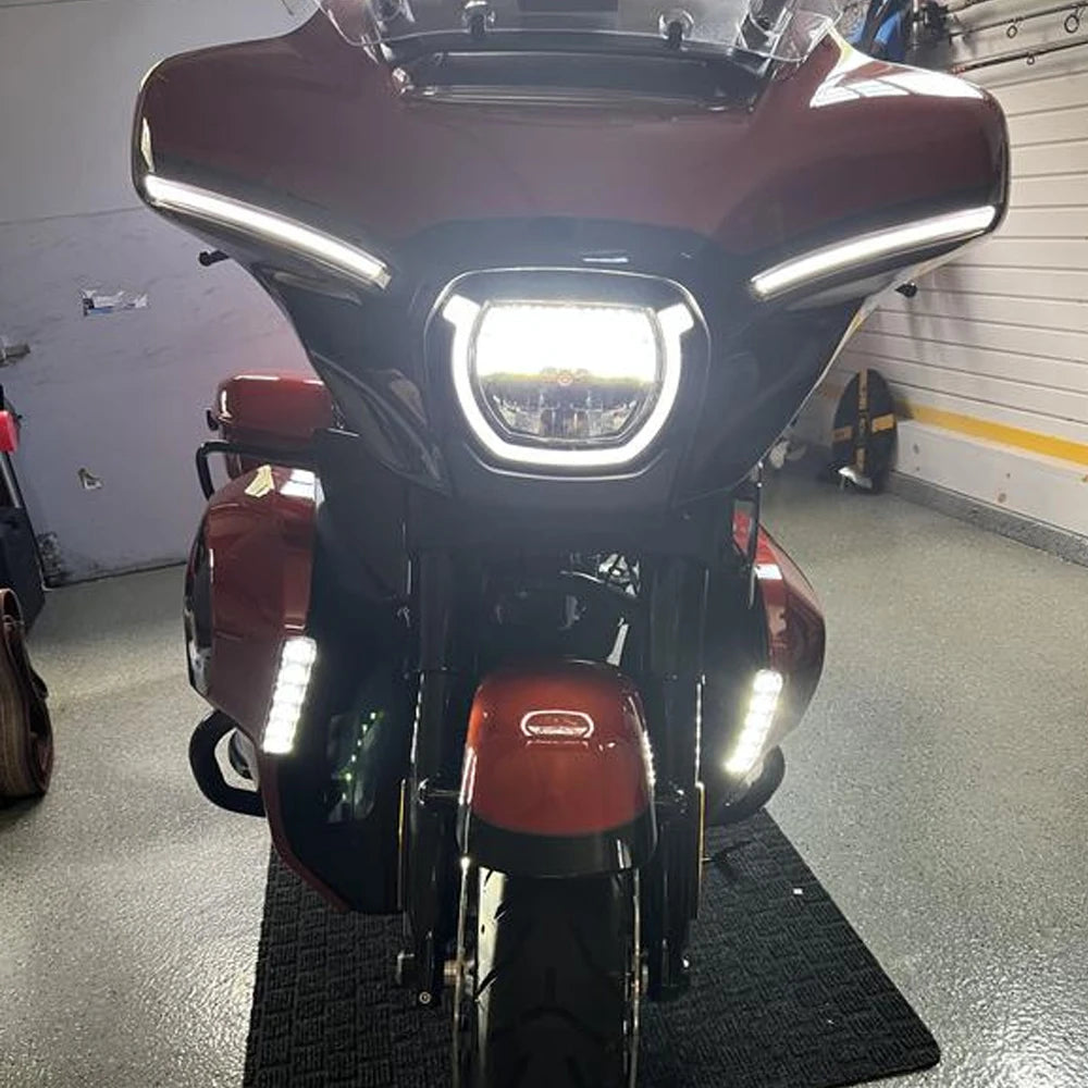 Motorcycle Fairing Undercover Turn Signal LED Daytime Running Light Integrated Design For Touring CVO Street Road Glide 23up