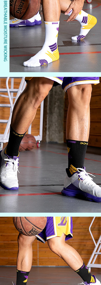Practical Basketball Socks for Man Kids Thickened Towel Bottom Professional Medium Tube Sports for Elite Running Cycling