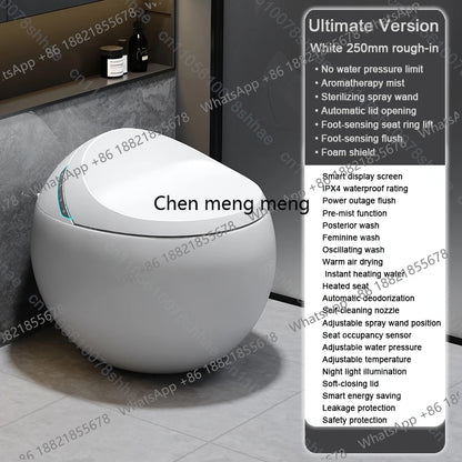D132 Smart Toilet Bidet with Auto Flush Heated Seat Warm Water Sprayer Deodorizer Air Dryer Remote Control Intelligent LED Displ