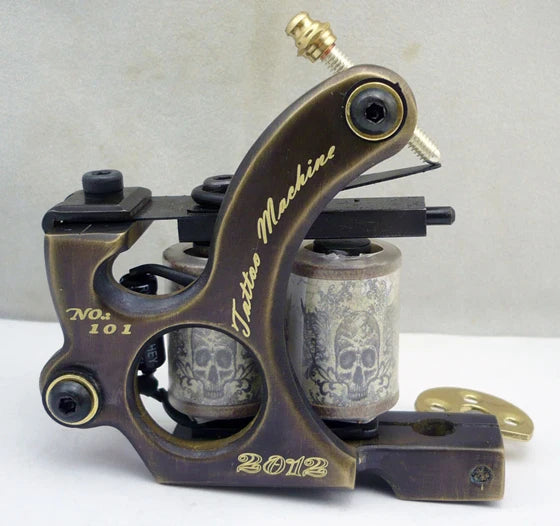 Professional Copper Tattoo Machine 10 Wraps Coils Frame Liner Shader Tattoo Gun Permanent Makeup Body Art Tatto Equipment