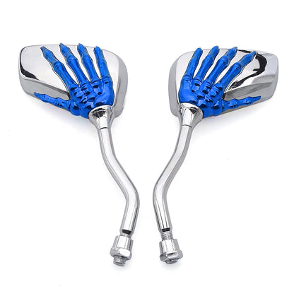 Universal Motorcycle Skull Hand Claw Rear-View Side Mirror Universal Fit Mirror Bolt For Street Sport Bike Chopper Cruiser