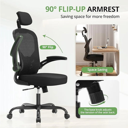Ergonomic Executive Computer Chair High-Back Home Office Chair with Breathable Nylon Mesh Lift Chair Swivel Chair