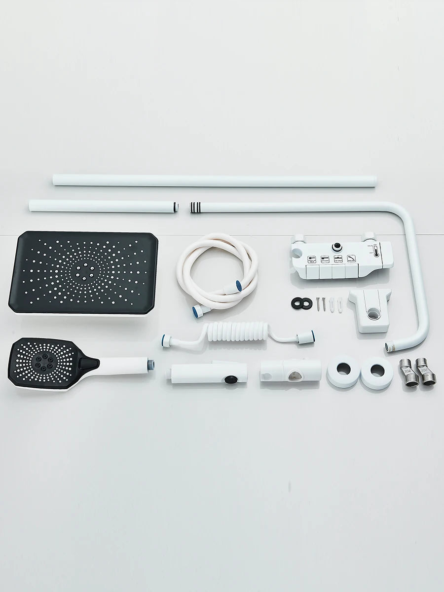 4-way Piano Shower System With Rain Shower Bidet Faucet Hot Cold Water Mixer For Bathroom Shower Kit