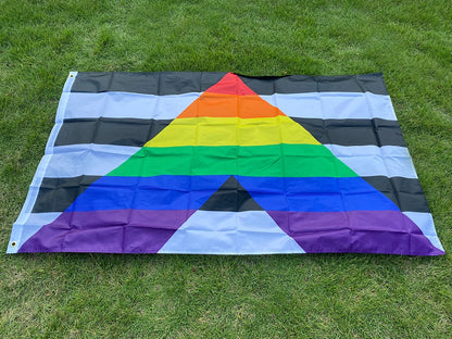 Aerlxemrbrae Rainbow Flag 150X90CM Banner Polyester Grommets LGBT Rainbow Pride Gay Straight Ally Flag
