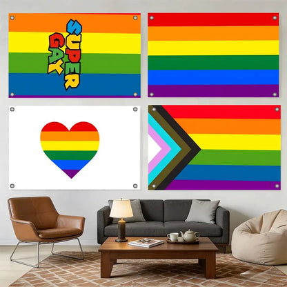 L-LGBT Gay Rainbow Pride Flags Home Yard & Garden Decor Banner - Indoor Outdoor Wall Hanging Flag