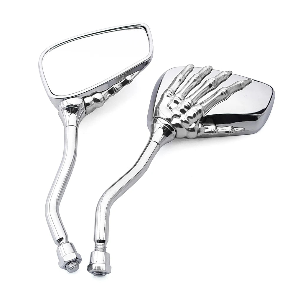 Universal Motorcycle Skull Hand Claw Rear-View Side Mirror Universal Fit Mirror Bolt For Street Sport Bike Chopper Cruiser