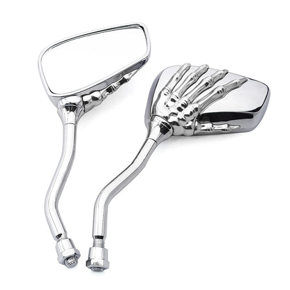 Universal Motorcycle Skull Hand Claw Rear-View Side Mirror Universal Fit Mirror Bolt For Street Sport Bike Chopper Cruiser
