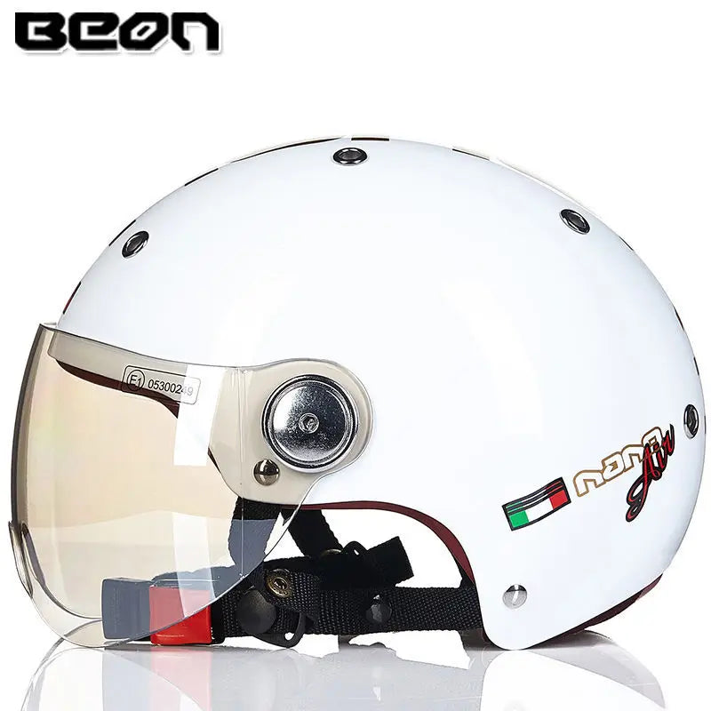 BEON Motorcycle Helmet for Adult and Child All Seasons Electric Vehicle Half Helmet Summer Sun Protection Helmet Motorcycle