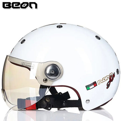 BEON Motorcycle Helmet for Adult and Child All Seasons Electric Vehicle Half Helmet Summer Sun Protection Helmet Motorcycle
