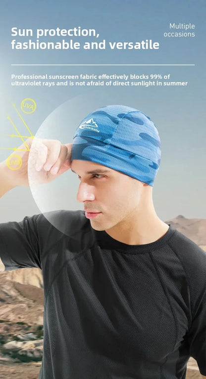 Motorcycle Cap Quick Dry Anti-UV Sports Hat Cooling Skull Cap Helmet Liner Sweat Cap Outdoor Bike MTB Running Hat For Men Women