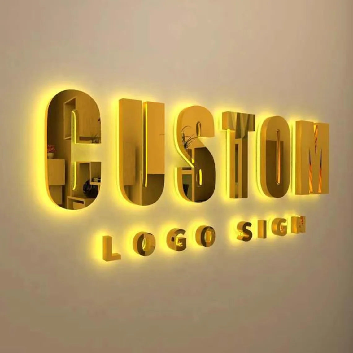 Custom Led Illuminated Backlit Sign Business Logo Signage Commercial Building Frontlit Sign Storefront Outdoor Metal Letter Sign