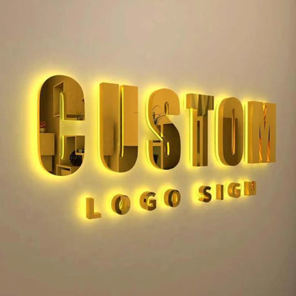 Custom Led Illuminated Backlit Sign Business Logo Signage Commercial Building Frontlit Sign Storefront Outdoor Metal Letter Sign