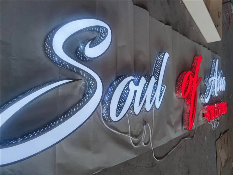 Custom Made Front Lit & Side Lit LED Channel Letters Signs Perforated Shop Signs Exterior Use
