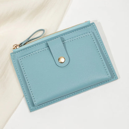 Minimalist and Fashionable Women's Short Card Bag Ultra-Thin Mini PU Leather Zero Wallet Women's Credit Card Holder Wallet