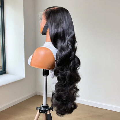 100% Human Hair Body Wave Lace Front Wig 300% Density 40 Inch Wigs 360 4x4 13x4 13x6 HD Lace Frontal Wig Brazilian Natural Black