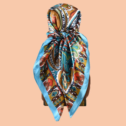 1PCS Ladies Multicolor Peacock Feather Pattern Large Tassel Shawl Fashionable Wrap Scarf for Travel Party Ladies Silk Scarf