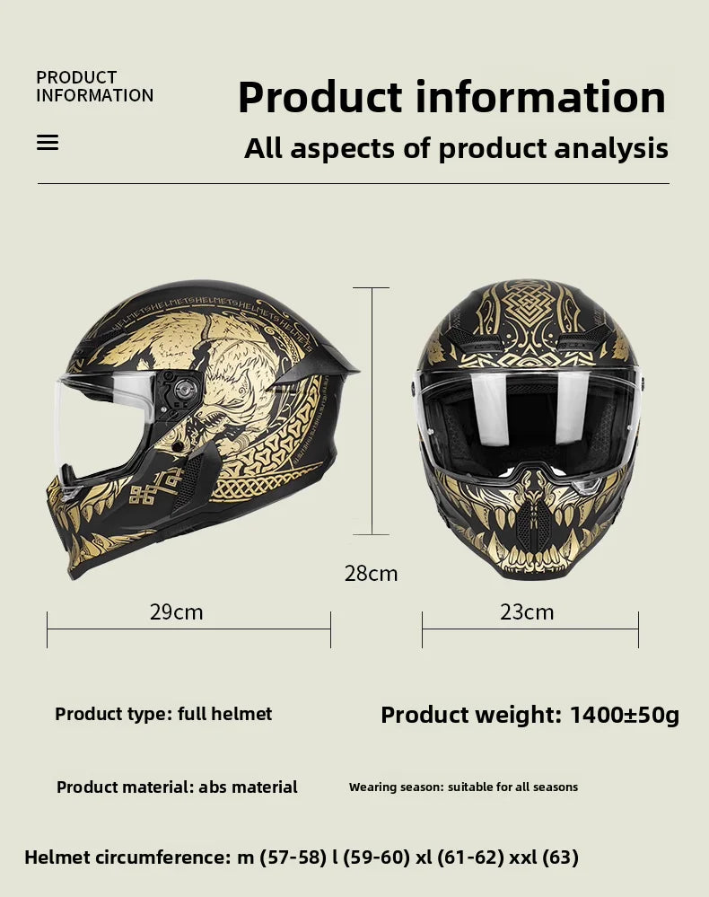 Motorcycle Helmet All-Season Universal Retro Men's Bike Racing Street Bike Riding Running Motorcycle Riding Safety Helmets