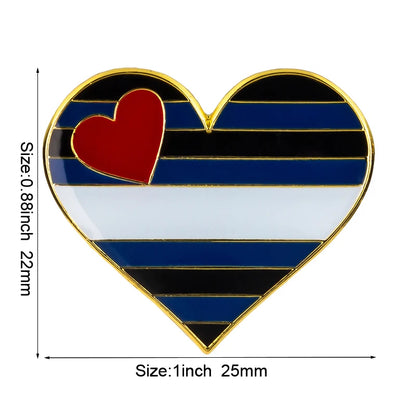 10pcs a lot Rainbow Pride Heart Shaped  Badge Symbol Pin Metal Badges Decorative Brooch Pins for Clothes Brooch Jewelry