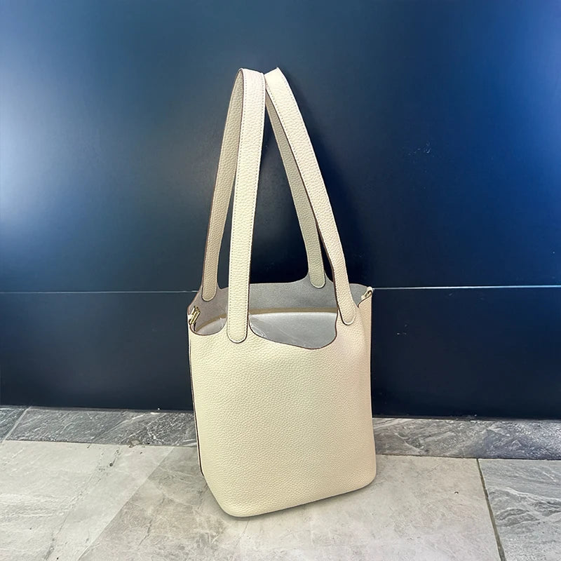 Mendy Large Women's Bag Vintage Leather Bucket Bag 26CM Tote Hobo Bag for Women Soft Leather Underarm Shoulder Purse Handbag New