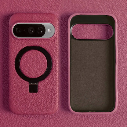 Magnet Ring Stand Phone Case For Google Pixel 10 Pro 9Pro 8A 7Pro 6pro 5A Cover Genuine Leather Case Magnetic Back Cover Cases