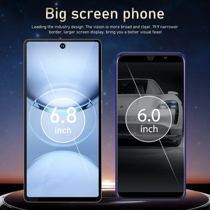 FUFFI Global Vision X26 Pro Max Smartphone Android 12 8GB RAM 512GB ROM 6.8 Inch Phone 1920x1080HD 48MP 5G Network Mobile Phones