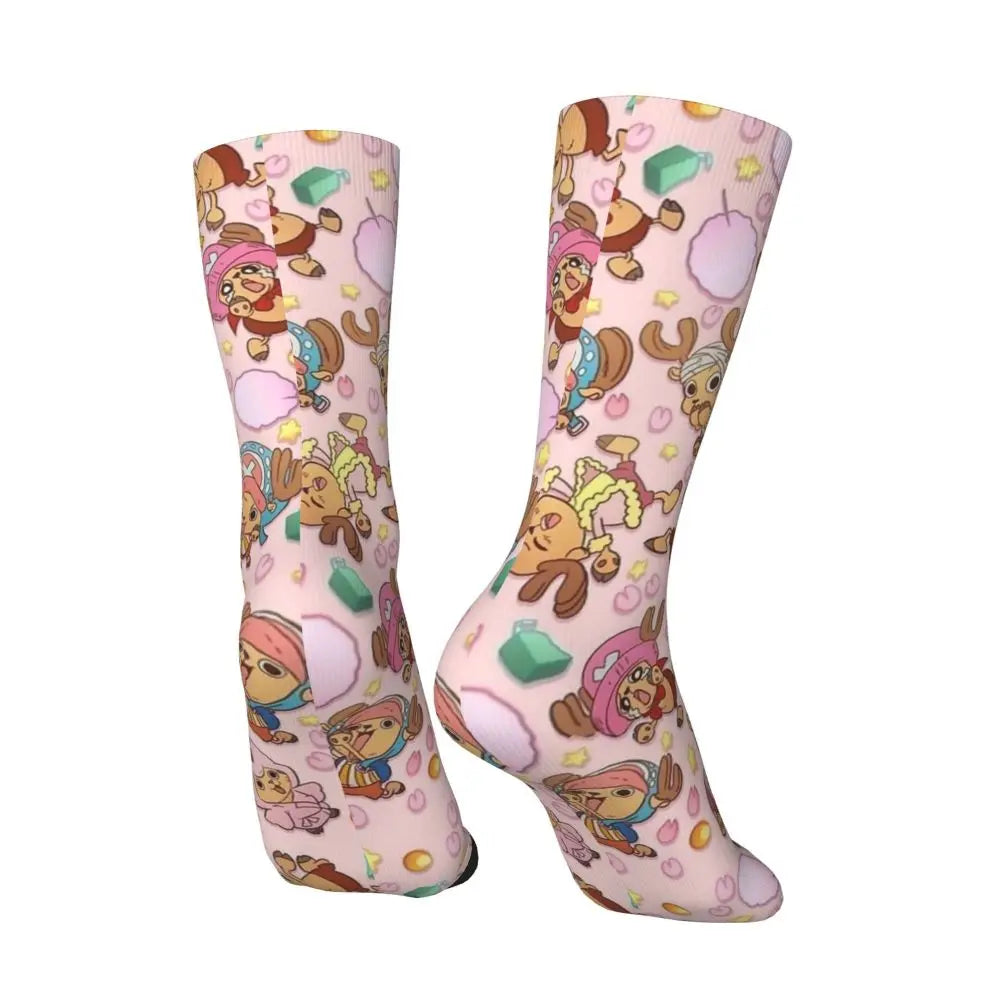 Fashion Men's Socks Harajuku Tony Tony Choppers Sock Luffys Zoros Trafalgar Law Anime Women's Socks Spring Summer Autumn Winter