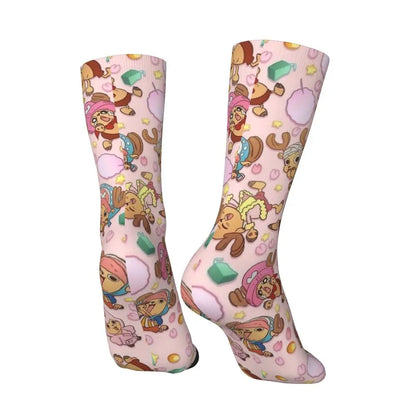 Fashion Men's Socks Harajuku Tony Tony Choppers Sock Luffys Zoros Trafalgar Law Anime Women's Socks Spring Summer Autumn Winter