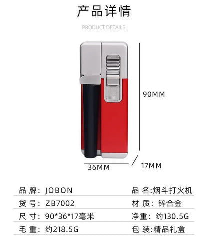 JOBON New Folding Pipe Integrated Inflatable Oblique Flame Lighter Metal Material Men's High-end Gifts
