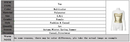 Strapless Backless Sexy Y2K Crop Top Corset Party Club Outfits for Women Tube Vest Summer Sleeveless Skinny Bustier Tops Outfit