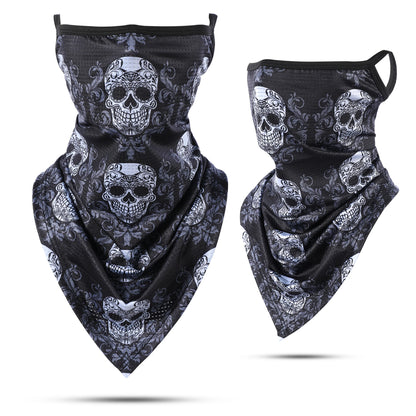Summer Breathable Bandana Skull Printed Scarf Sun Protection Quick-drying Face Cover Reusable Mask Neck Gaiter Halloween Gift