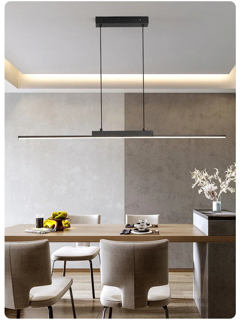 Modern LED Pendant Light 80/100CM For Living Room Kitchen Restaurant Dining Table Bar Indoor Decorative Lighting Hanging Lights