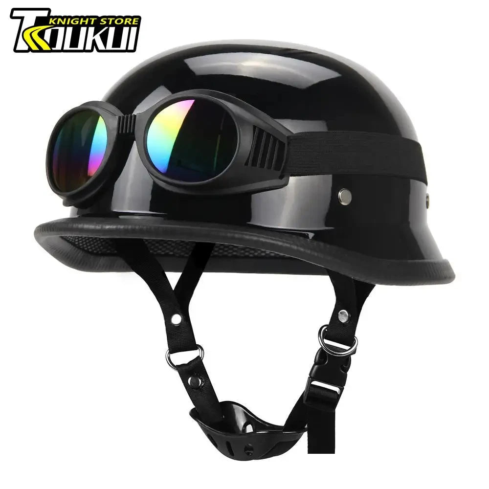Motorcycle Helmet Fashion Capacete De Moto Retro Casco Moto German Vintage Moto Helmet DOT Certification Half Helmet Men Women