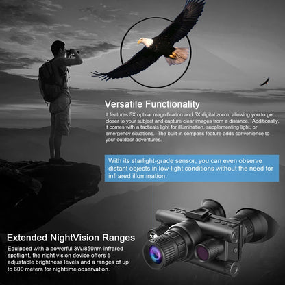 Z9157 Monocular Night Vision Device 40MP 4K Digital Infrared Telescope 600m Night Vision Distance Support Photo Video Recording