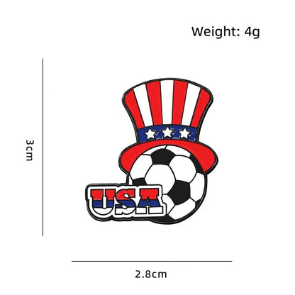 Sports Decoration Brooch Compact 2026  Souvenir Soccer Commemorative Brooch Delicate North America Football Pin