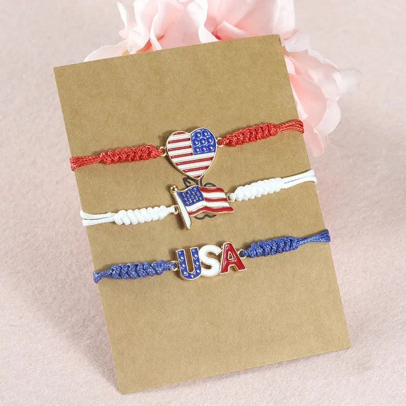 New stylish alloy USA Independence Day Bracelet USA Flag Election Holiday Party Honoring patriotism Bracelet accessories for men