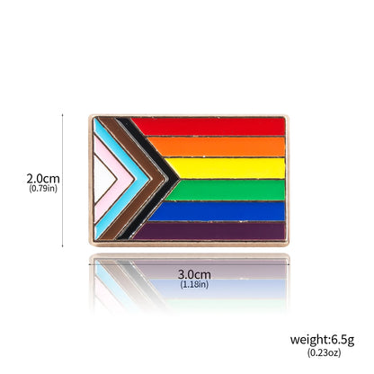 Pride Rainbow Flags LGBT Enamel Pins Brooch Inclusive Progress Heart Flag Badge Brooch Clothes Bag Decorations Accessories