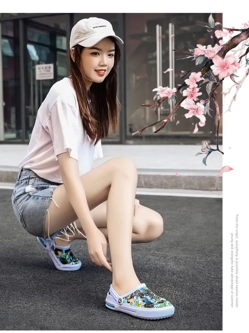 Women's Ethnic Shoes Clogs Soft Sole Two-way Wear for Beach Mules and Pool Women Garden Slides Indoor Nursing Clogs Sandals
