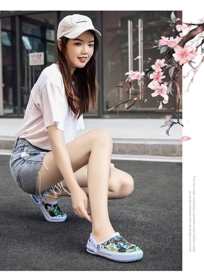 Women's Ethnic Shoes Clogs Soft Sole Two-way Wear for Beach Mules and Pool Women Garden Slides Indoor Nursing Clogs Sandals