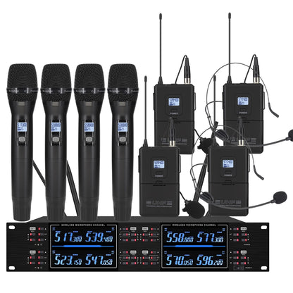 Professional wireless microphone high-frequency, handheld karaoke lavalier microphone, 8-channel stage performance