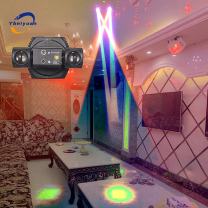 Ybeiyuan New LED Rotating Laser Beam Strobe 3-in-1 Disco Light DMX512 DJ Bar Club Party Wedding Christmas Effect Stage Light